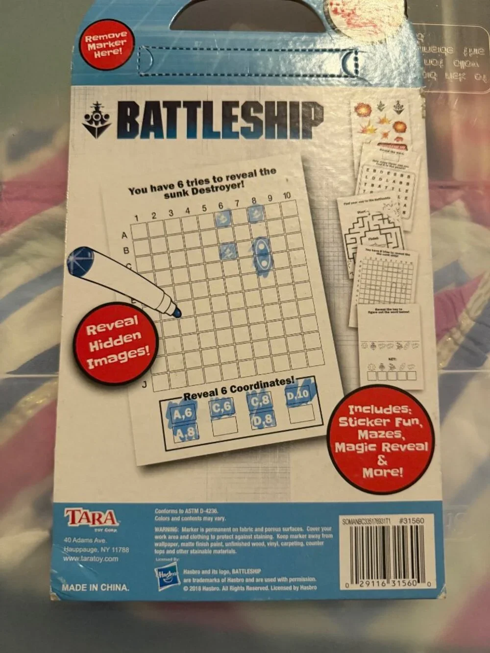 Battleship travel activity pad